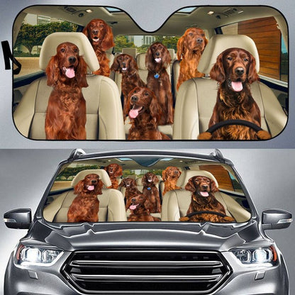 Irish Setter Car All Over Printed 3D Sun Shade