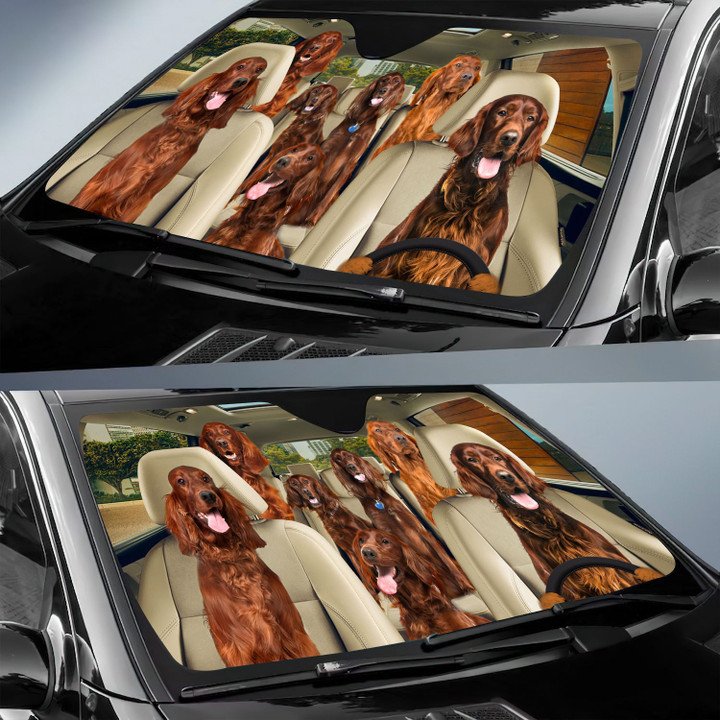 Irish Setter Car All Over Printed 3D Sun Shade