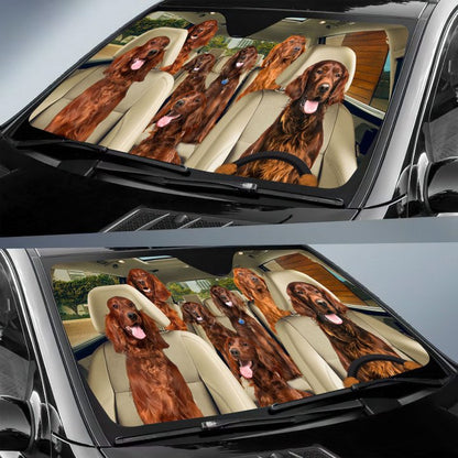 Irish Setter Car All Over Printed 3D Sun Shade