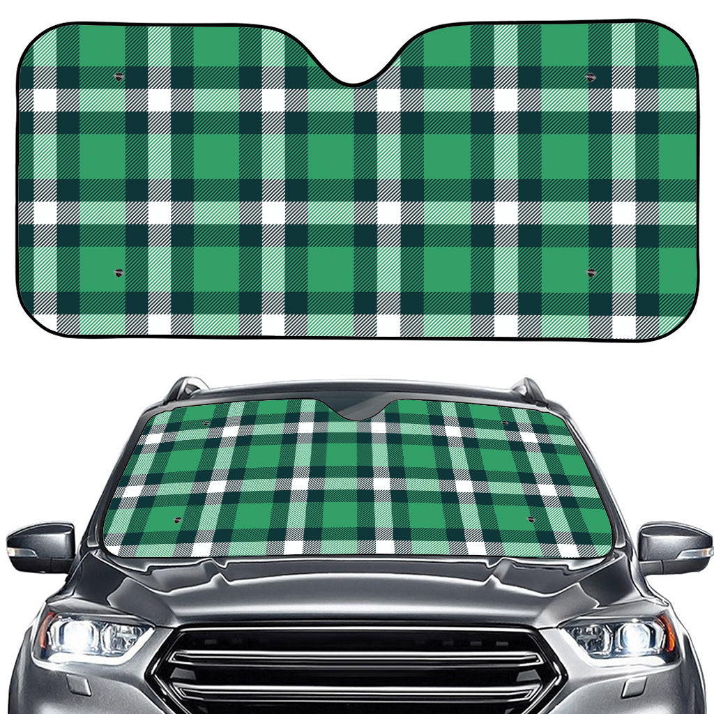 Irish St. Patrick's Day Plaid Print Car Windshield Sun Shade