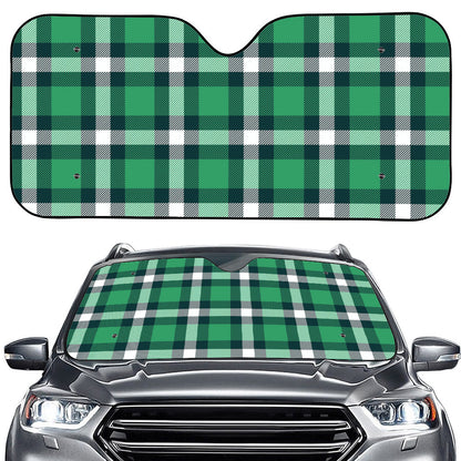 Irish St. Patrick's Day Plaid Print Car Windshield Sun Shade