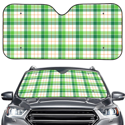Irish St. Patrick's Day Tartan Print Car Windshield Sun Shade