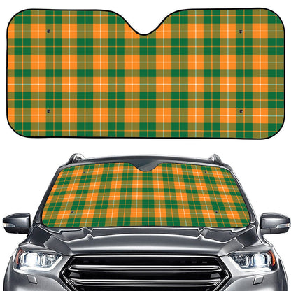 Irish Themed Plaid Pattern Print Car Windshield Sun Shade