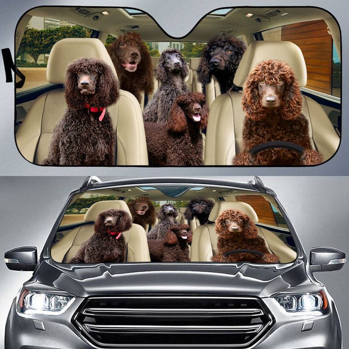 Irish Water Spaniel Car All Over Printed 3D Sun Shade