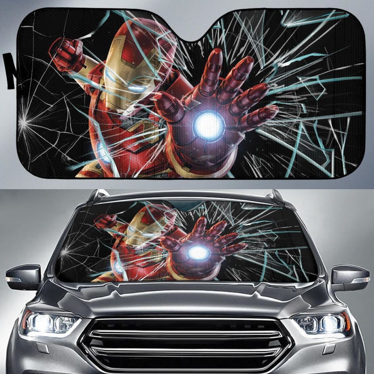 Iron Man Car Auto Sun Shade Broken Windshield Funny Universal Fit 174503
