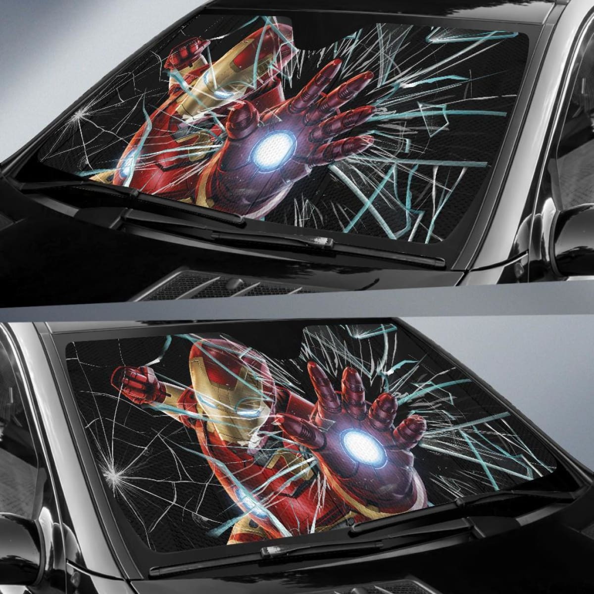 Iron Man Car Auto Sun Shade Broken Windshield Funny Universal Fit 174503