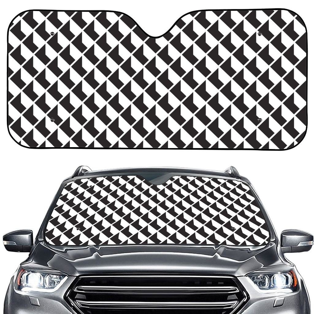 Isometric Geometric Pattern Print Car Windshield Sun Shade