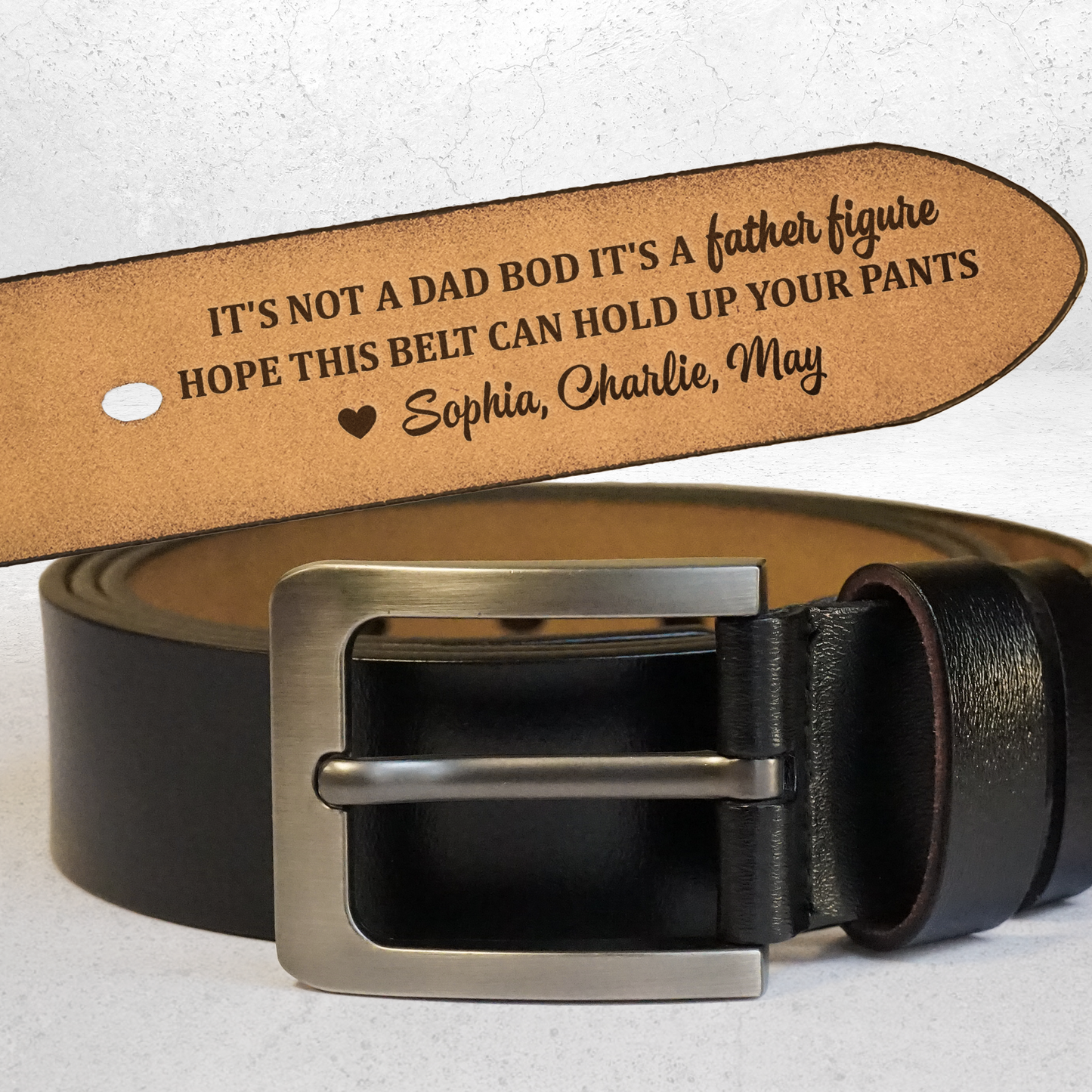 It's Not A Dad Bod It's A Father Figure - Personalized Engraved Leather Belt