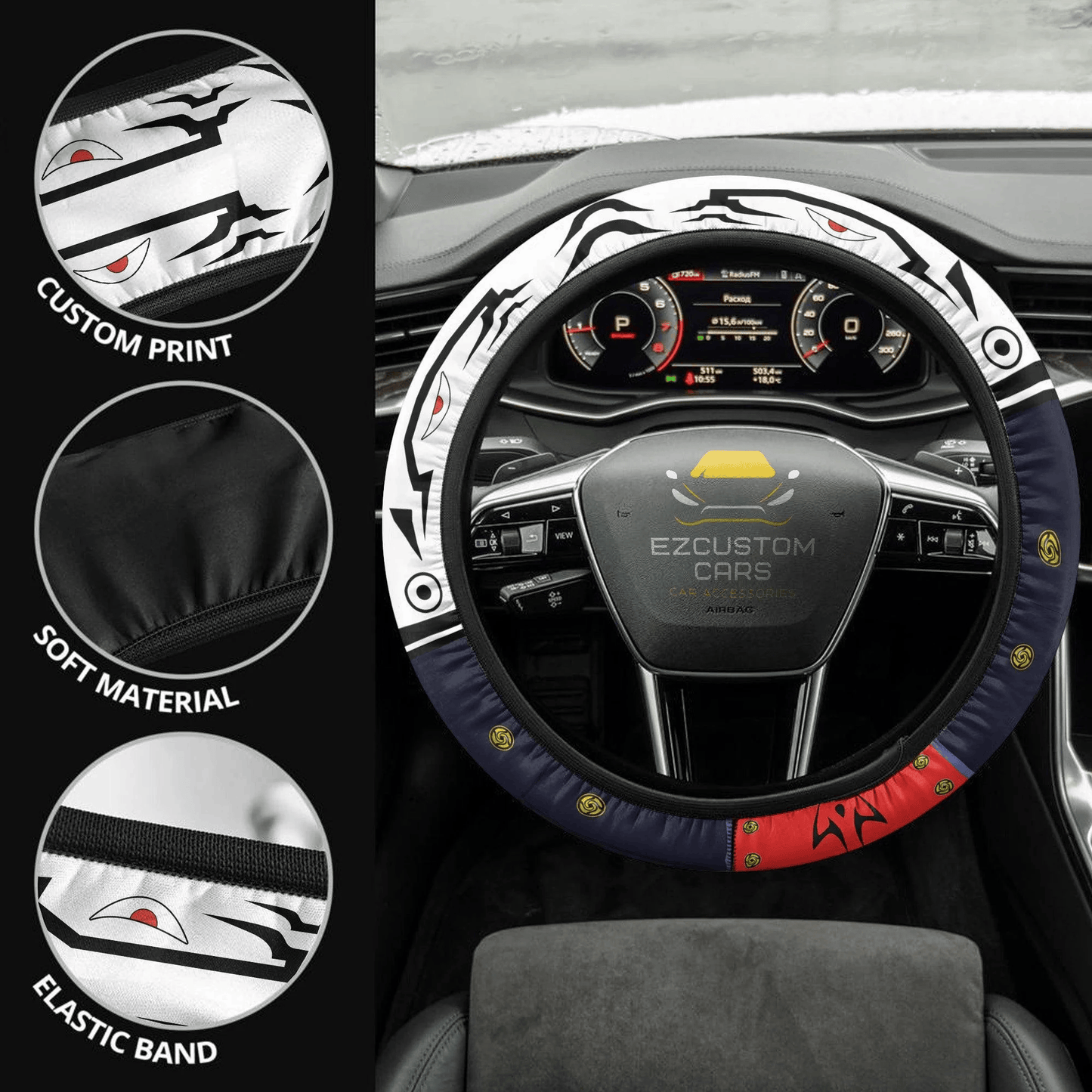 Itadori Sukuna Mode Anime Steering Wheel Cover Jujutsu Kaisen Custom Anime Car Accessories