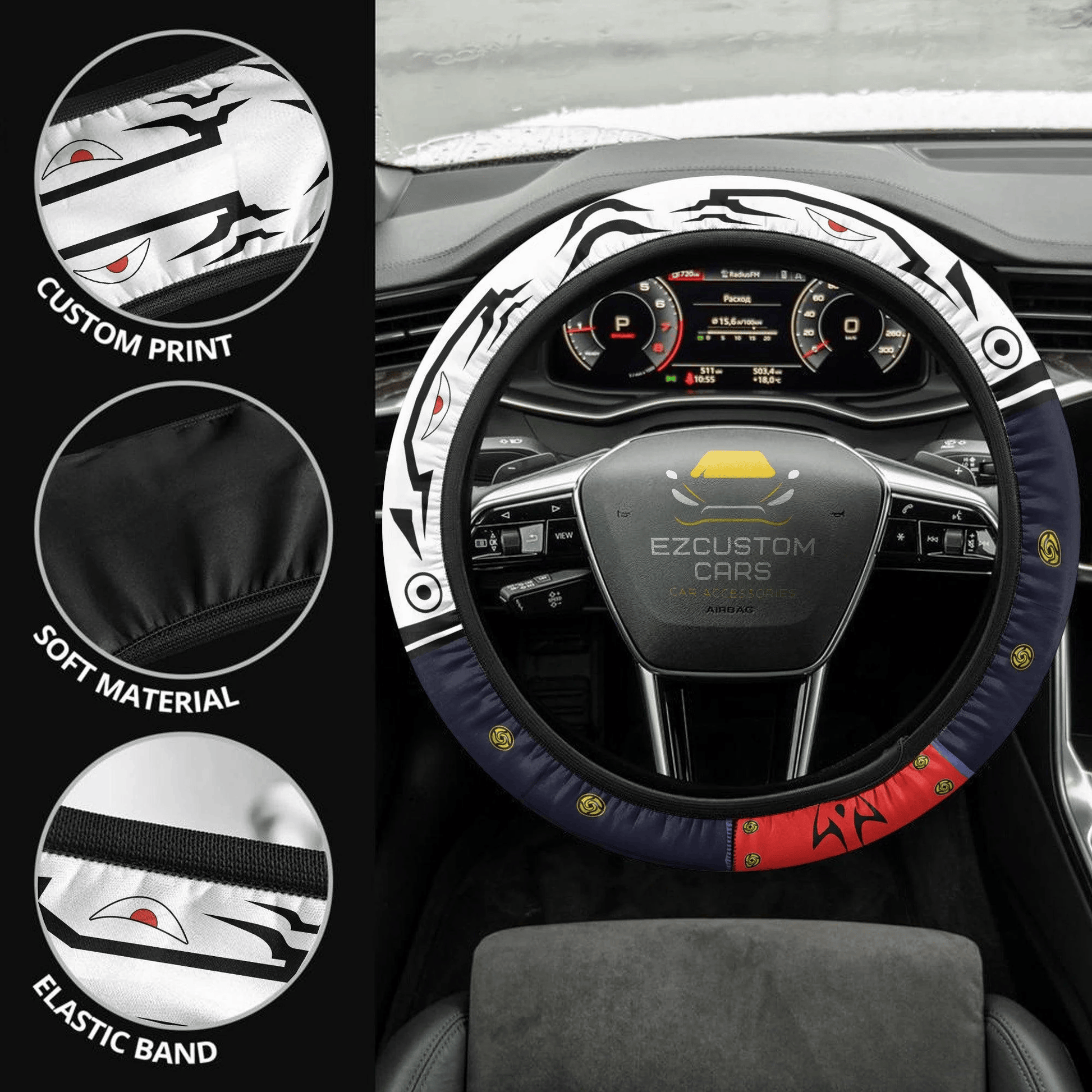 Itadori Sukuna Mode Anime Steering Wheel Cover Jujutsu Kaisen Custom Anime Car Accessories