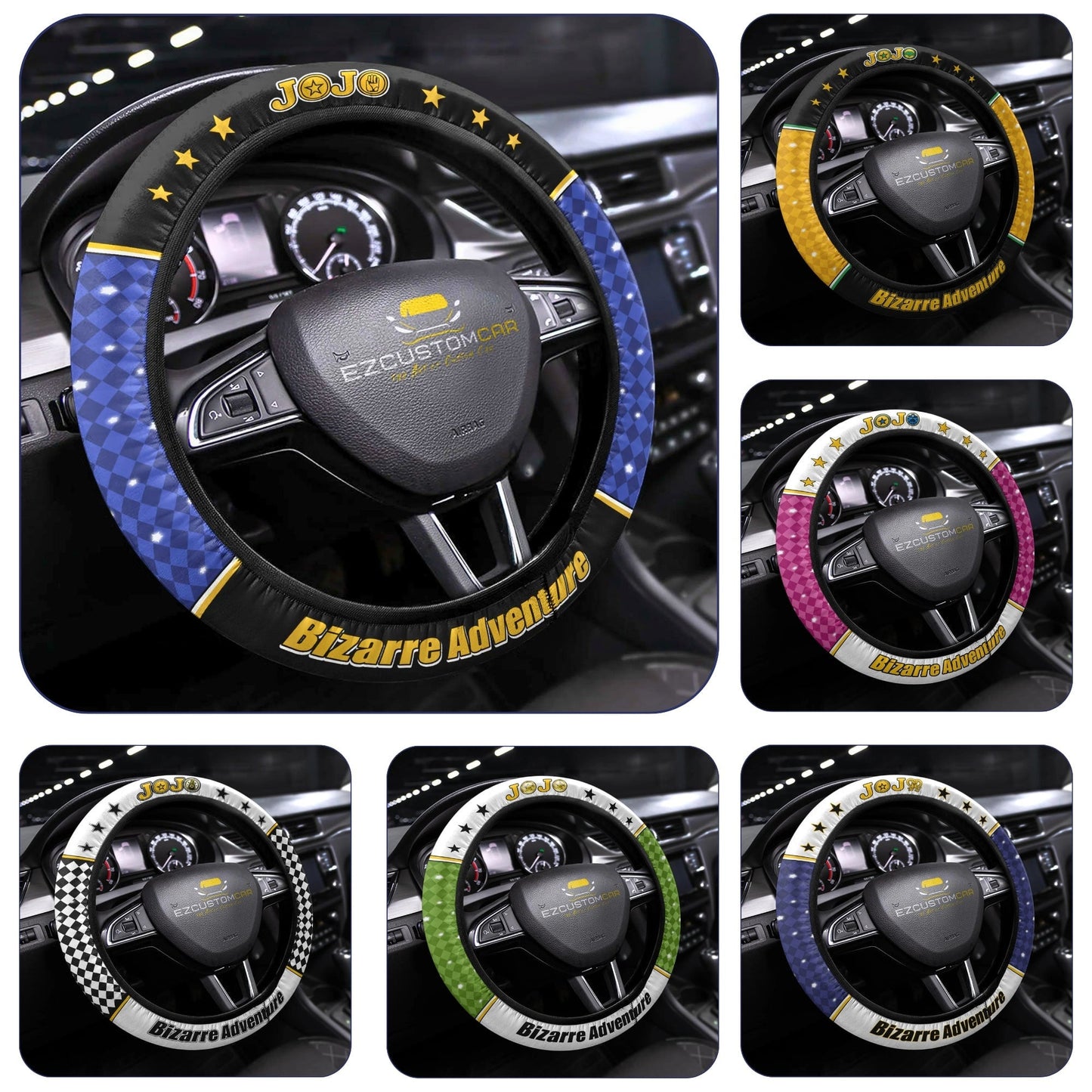 JJBA Anime Steering Wheel Cover - Universal Fit (15 Inch)