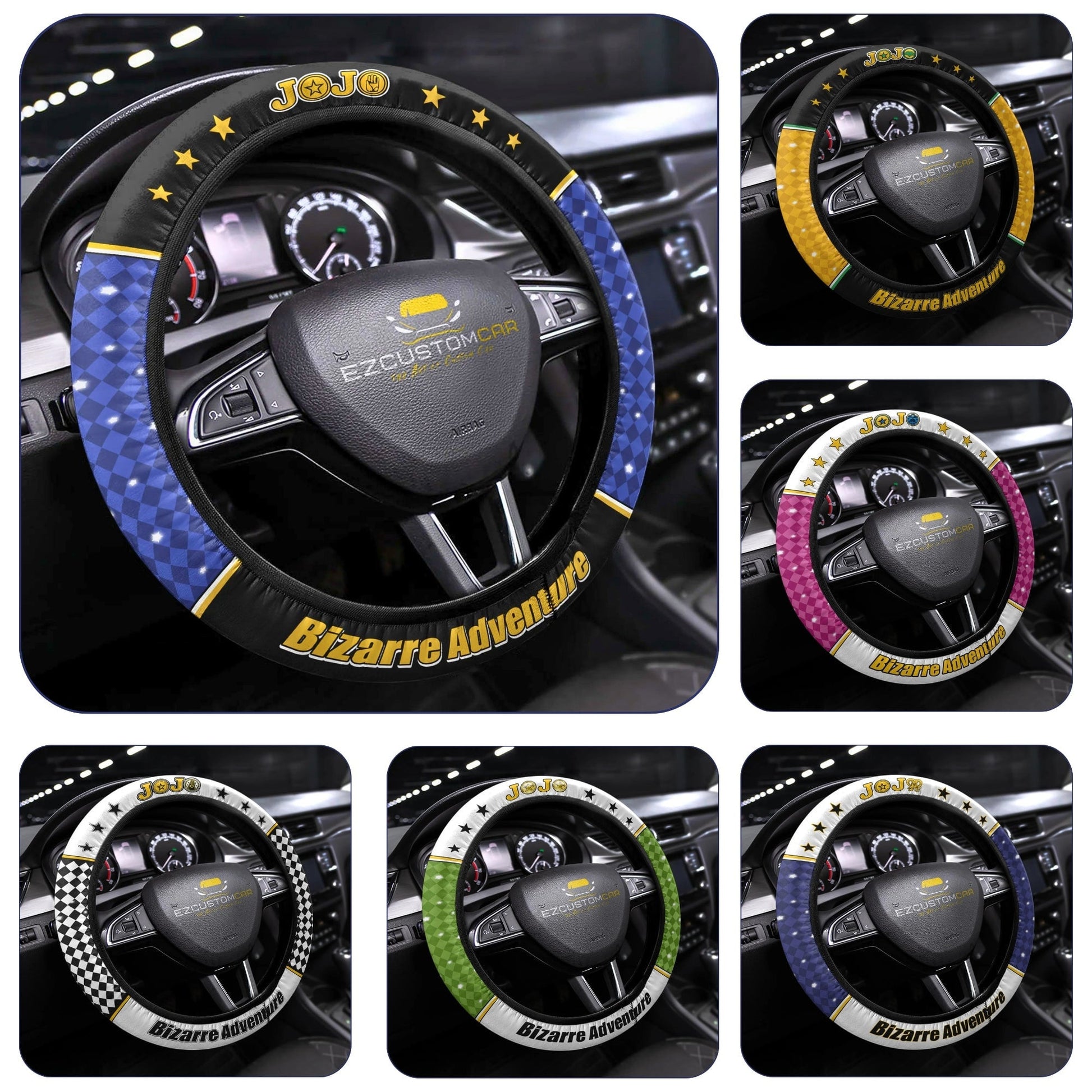 JJBA Anime Steering Wheel Cover - Universal Fit (15 Inch)