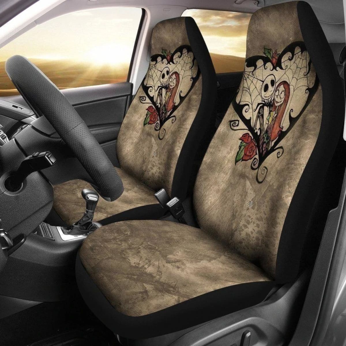 Jack Love Sally Nightmare Before Christmas Car Seat Covers Universal Fit 194801