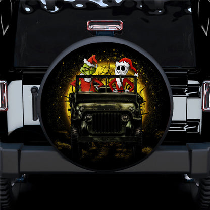 Jack Nightmare Before Christmas And Grinch Ride Jeep Moonlight Halloween Car Spare Tire Cover