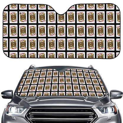 Jack Of Diamonds Pattern Print Car Windshield Sun Shade