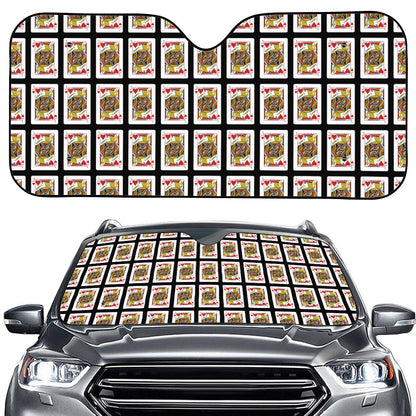 Jack Of Hearts Pattern Print Car Windshield Sun Shade
