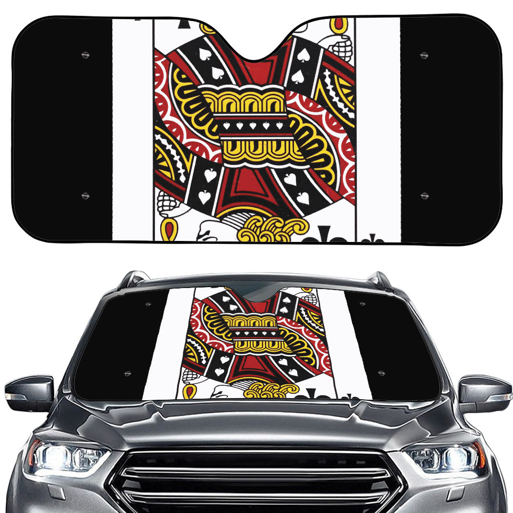 Jack Of Spades Playing Card Print Car Windshield Sun Shade