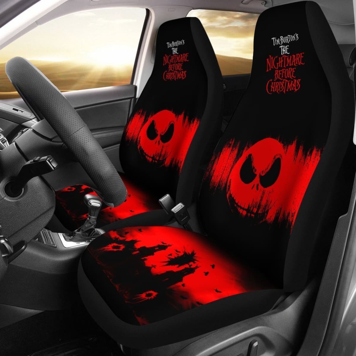Jack'S Face Red Design Nightmare Before Christmas Car Seat Covers Lt03 Universal Fit 225721