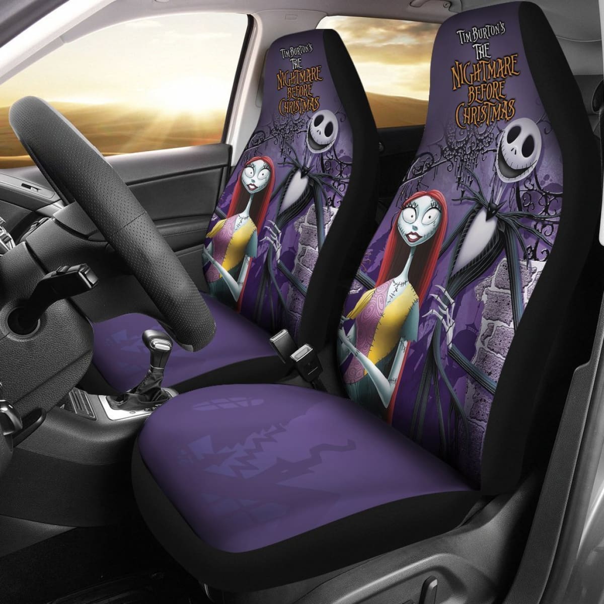 Jack & Sally Nightmare Before Christmas Car Seat Covers Lt03 Universal Fit 225721