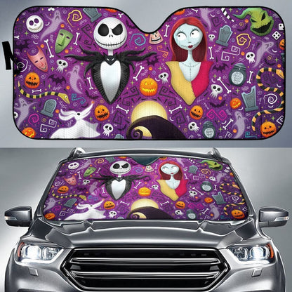Jack & Sally Nightmare Love Story Auto Sun Shades Lt02 Universal Fit 111204