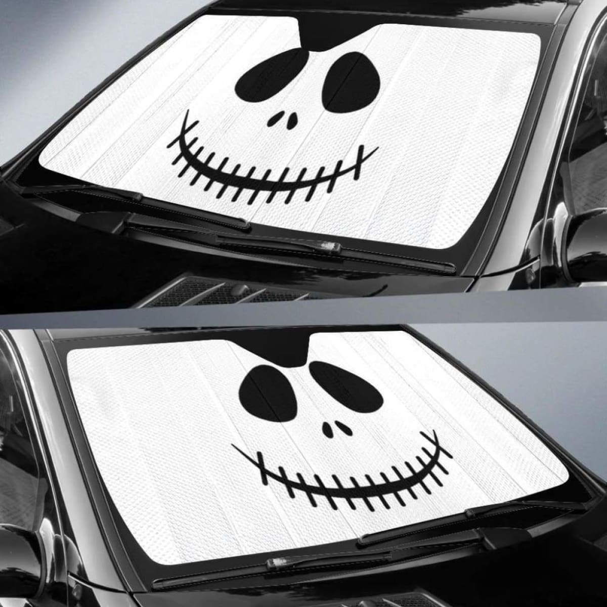 Jack Skellington Face Auto Sun Shades 918b Universal Fit