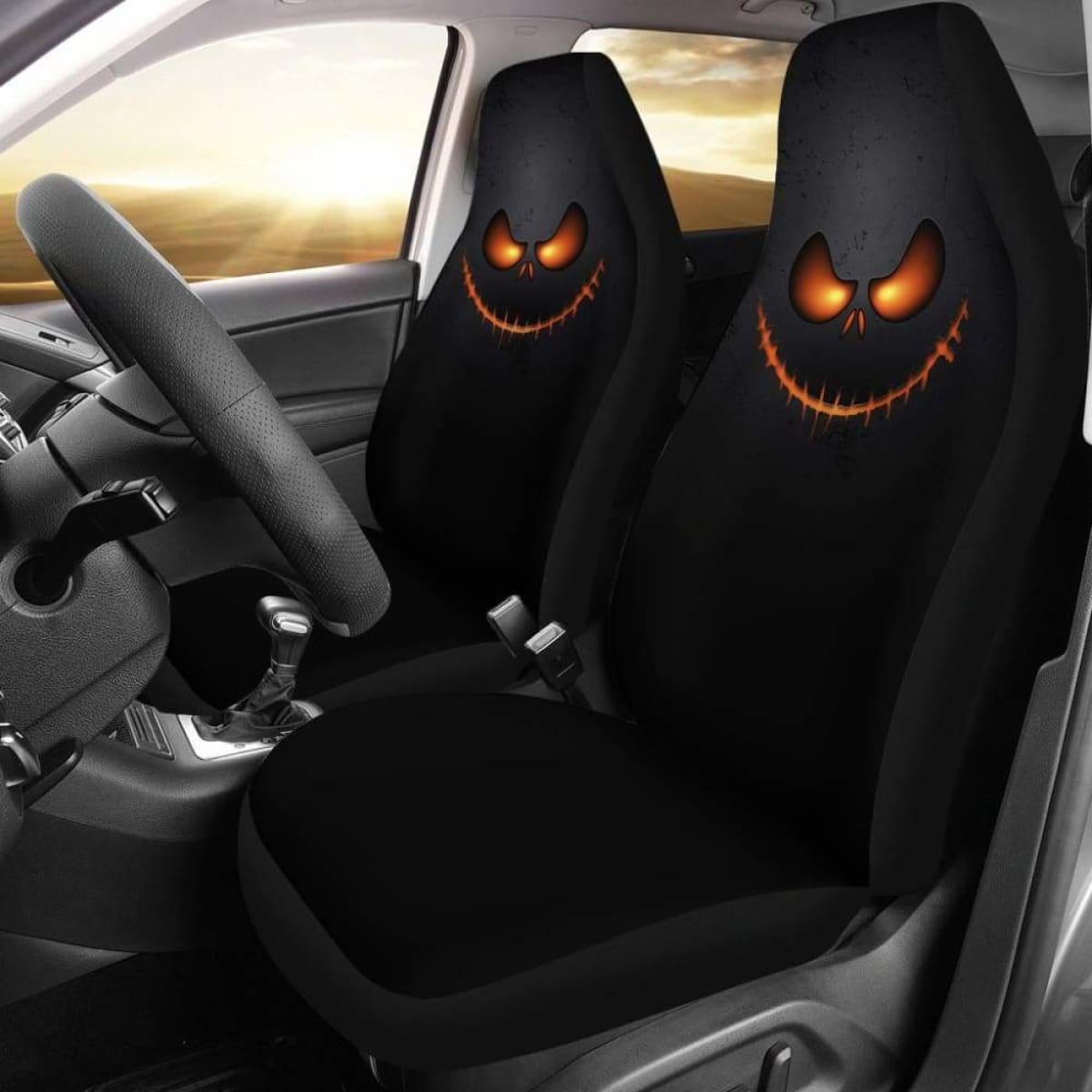 Jack Skellington Face Car Seat Covers Universal Fit 051012