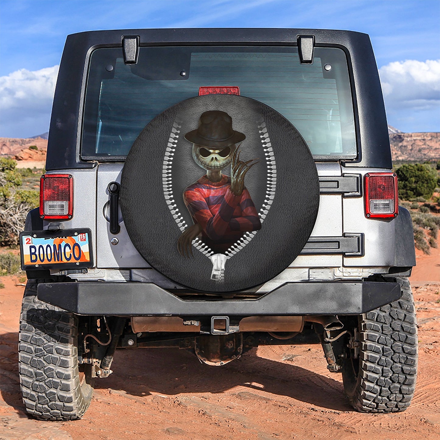 Jack Skellington Freddy Krueger Zipper Car Spare Tire Cover