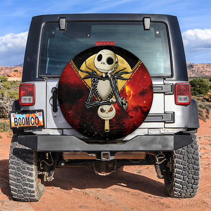 Jack Skellington Galaxy Zipper Car Spare Tire Cover