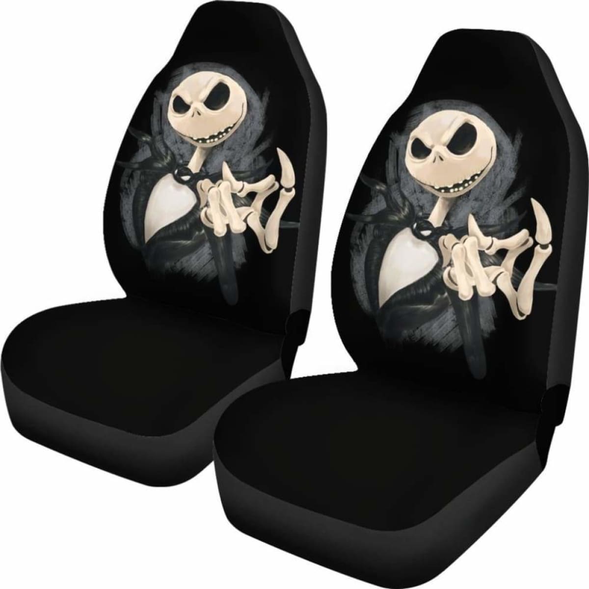 Jack Skellington Head Car Seat Covers 2 Universal Fit