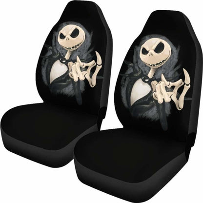Jack Skellington Head Car Seat Covers 2 Universal Fit