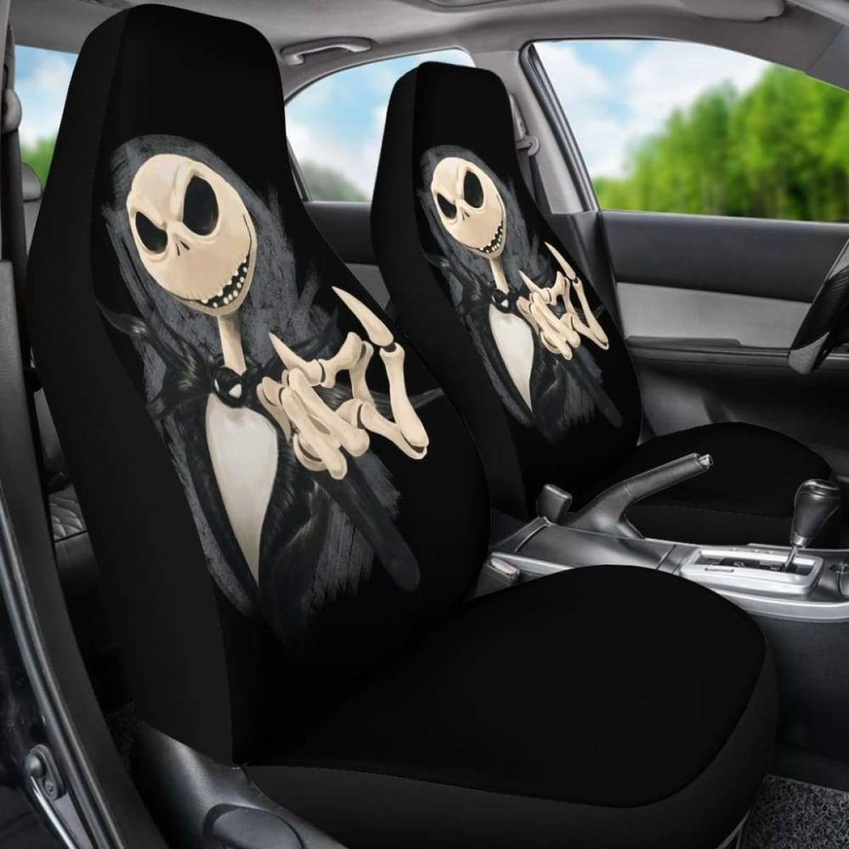 Jack Skellington Head Car Seat Covers 2 Universal Fit