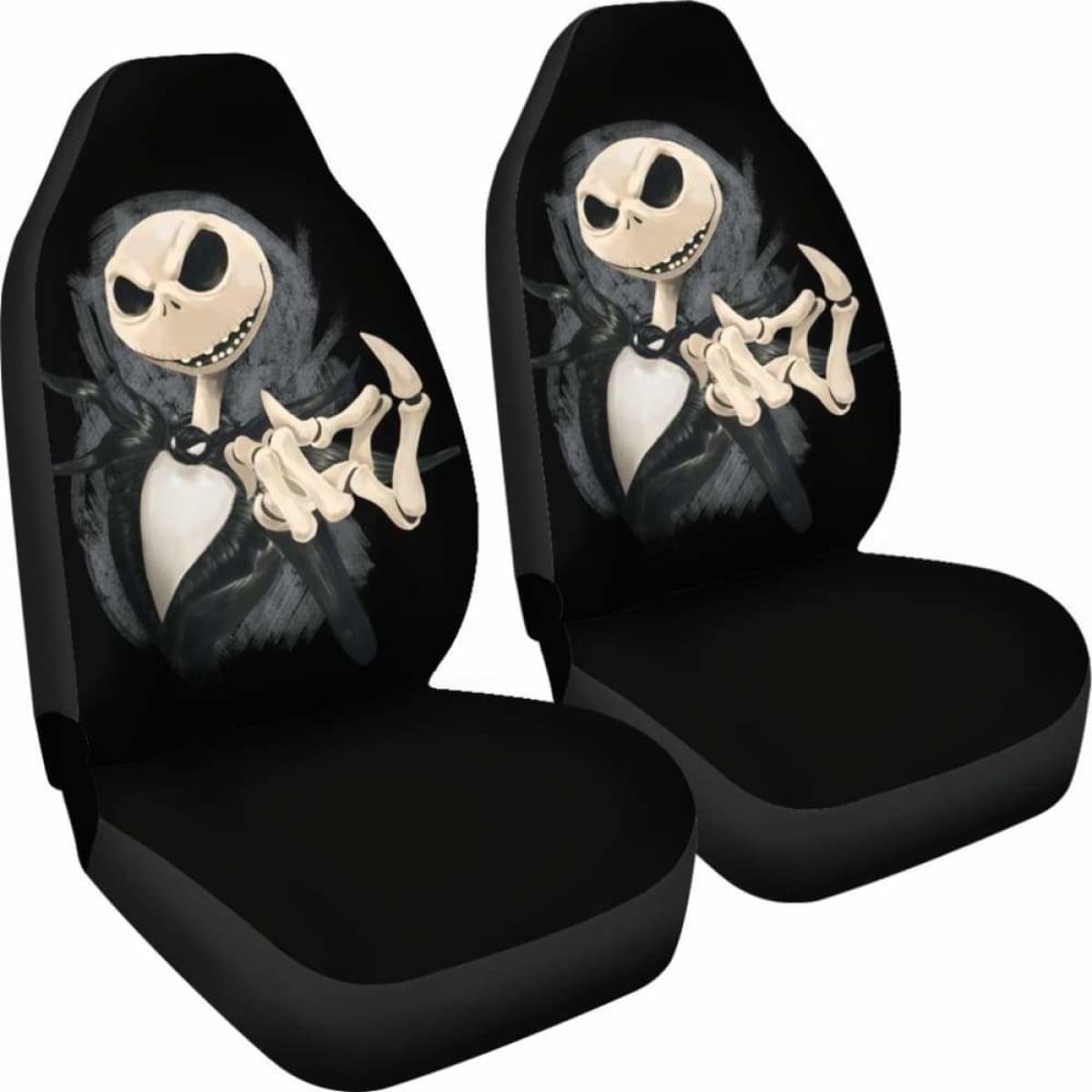 Jack Skellington Head Car Seat Covers 2 Universal Fit