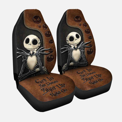 Jack Skellington Leather Get In Sit Down Shut Up Hold On Car Seat Covers