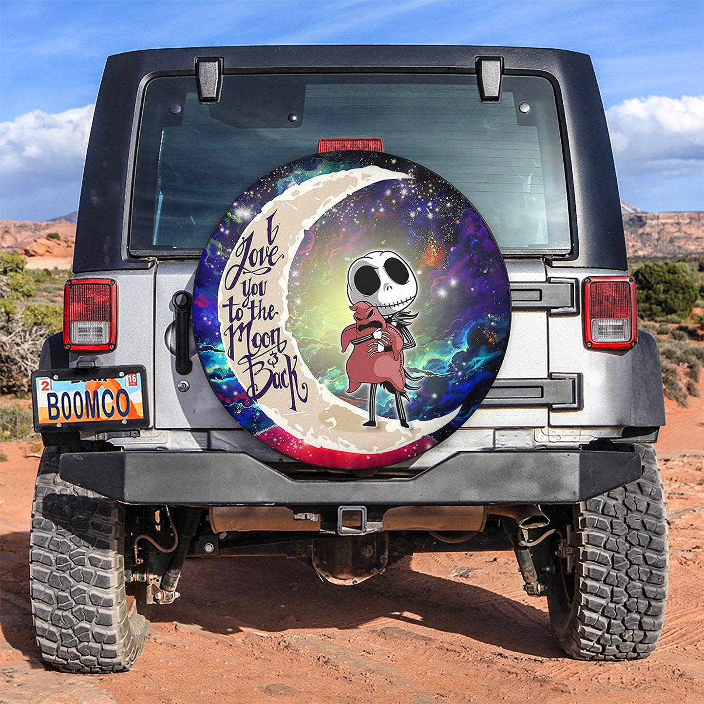Jack Skellington Nightmare Before Christmas Love You To The Moon Galaxy Spare Tire Cover