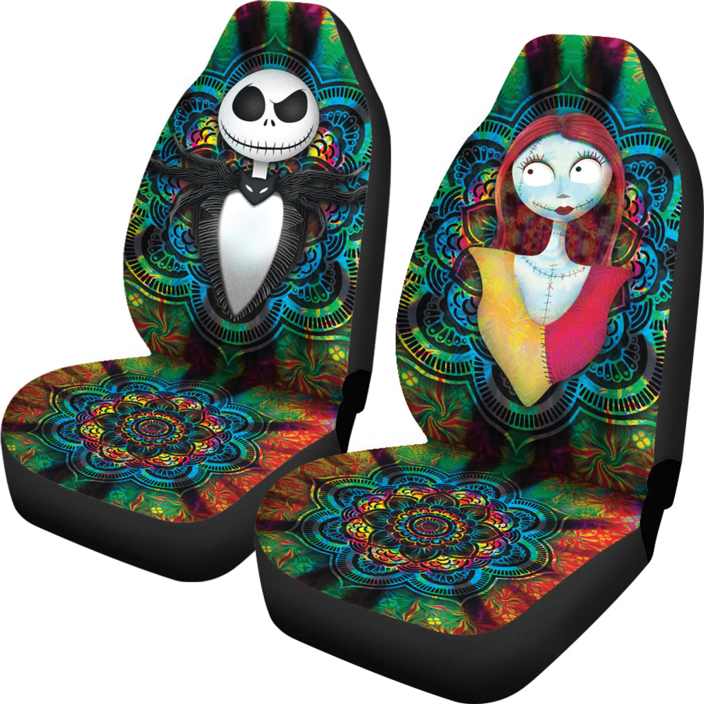 Jack Skellington Sally Car Seat Covers Spider Web Colorful Car Accessories Ci220921-03