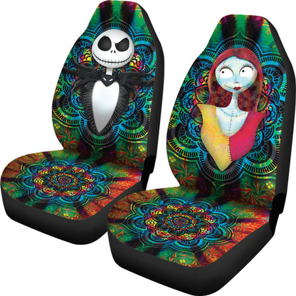 Jack Skellington Sally Car Seat Covers Spider Web Colorful Car Accessories Ci220921-03