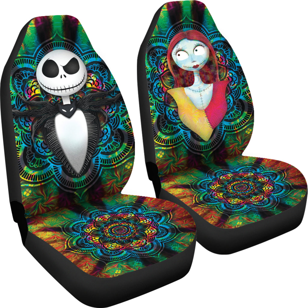 Jack Skellington Sally Car Seat Covers Spider Web Colorful Car Accessories Ci220921-03