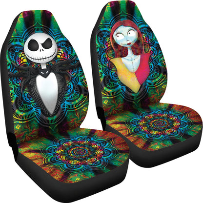 Jack Skellington Sally Car Seat Covers Spider Web Colorful Car Accessories Ci220921-03