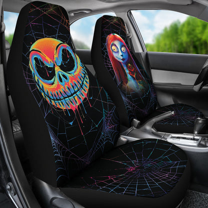 Jack Skellington Sally Car Seat Covers Spider Web Colorful Car Accessories Ci220921-01