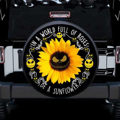 Jack Skellington Sunflower Car Spare Tire Cover