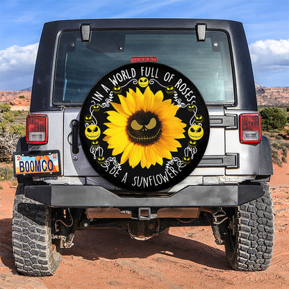 Jack Skellington Sunflower Car Spare Tire Cover