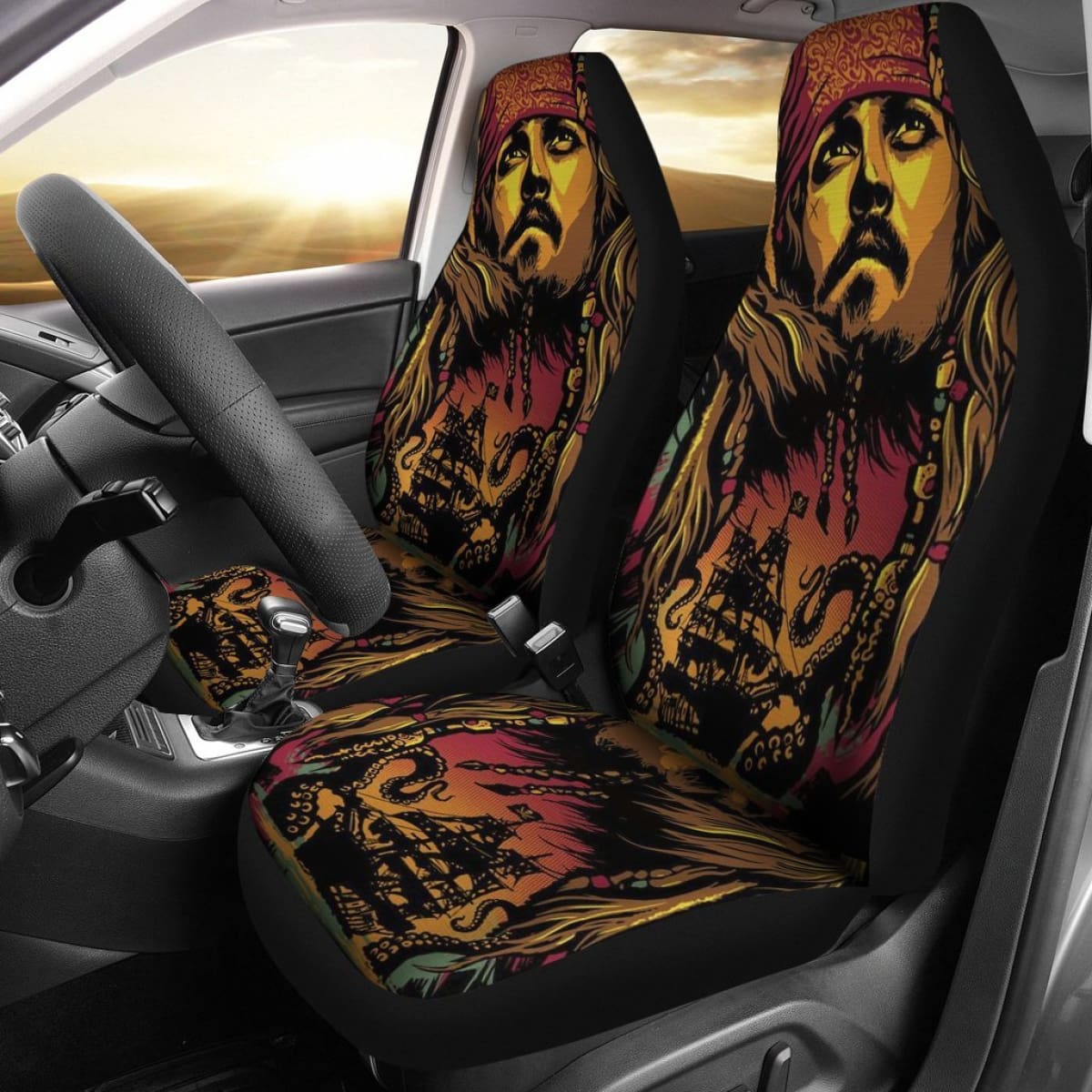 Jack Sparrow Art Car Seat Covers Pirates Of The Caribbean H042220 Universal Fit 084218