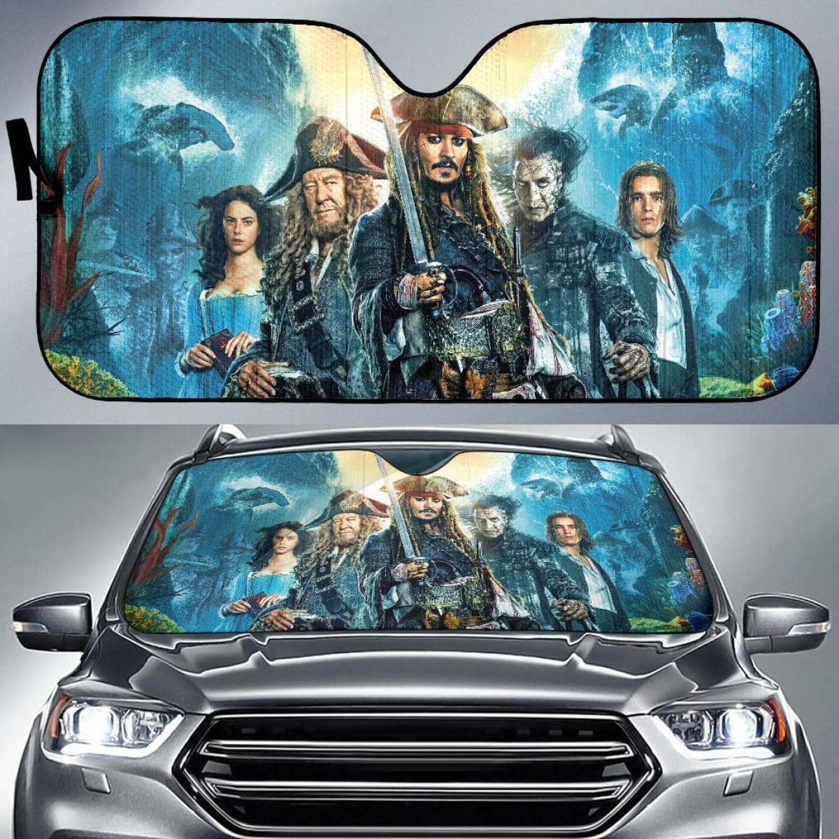 Jack Sparrow Art Car Sun Shade Movie Fan Gift T041820 Universal Fit 084218