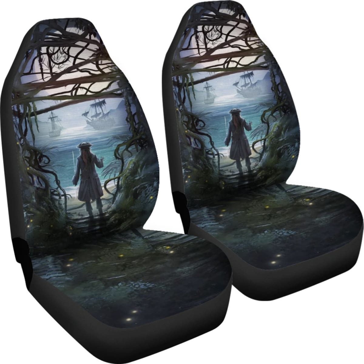 Jack Sparrow Art Pirates Of The Caribbean Car Seat Covers H042220 Universal Fit 084218