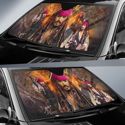 Jack Sparrow Car Sun Shade Pirates Of The Caribbean T041820 Universal Fit 084218
