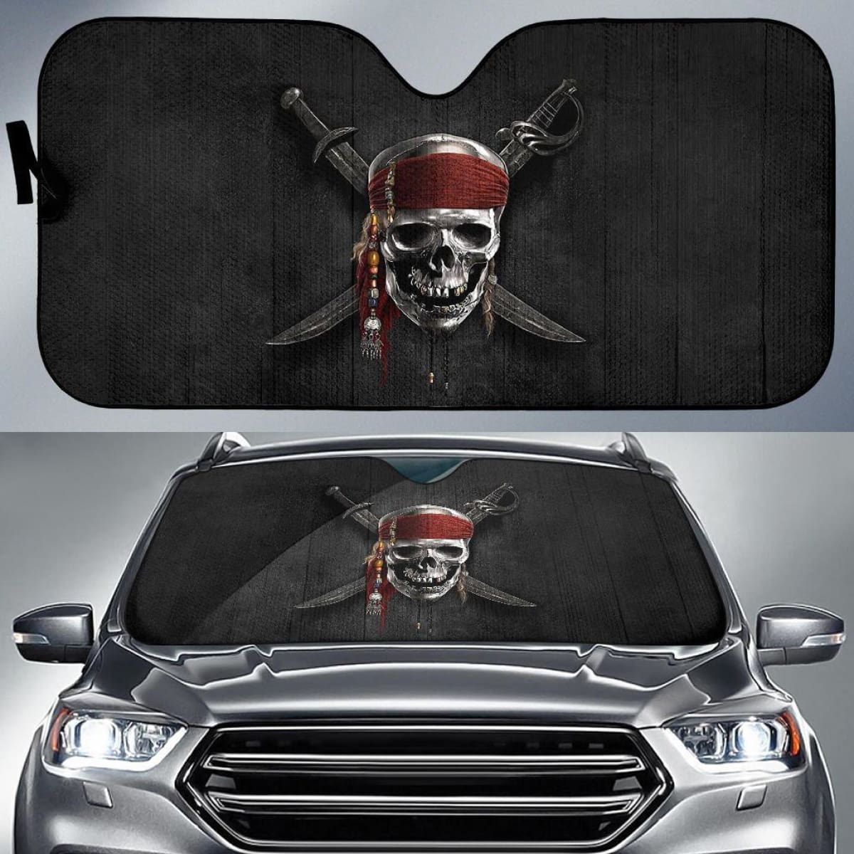 Jack Sparrow Skull Car Sun Shade Movie Fan Gift T041820 Universal Fit 084218