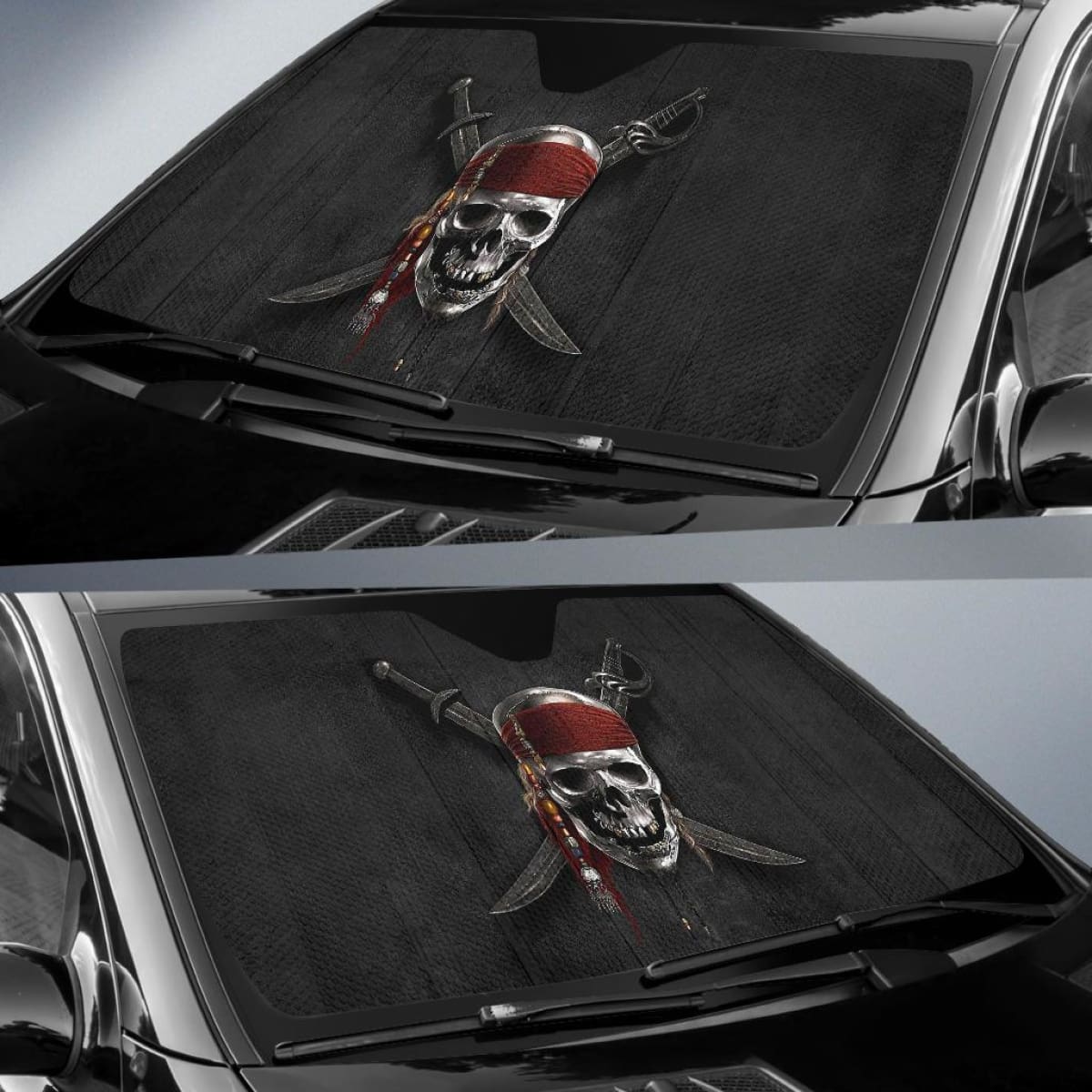 Jack Sparrow Skull Car Sun Shade Movie Fan Gift T041820 Universal Fit 084218