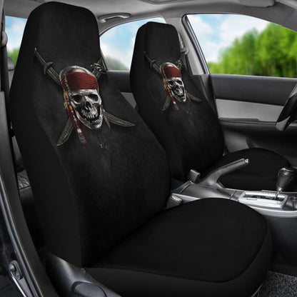 Jack Sparrow Skull Pirates Of The Caribbean Car Seat Covers H042220 Universal Fit 084218