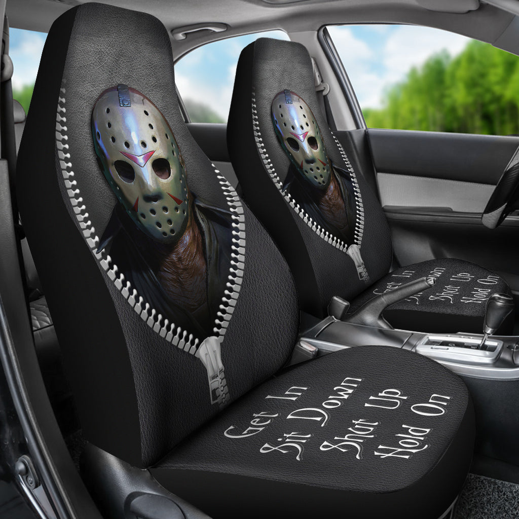 Jackson Friday The 13th Horror Get In Sit Down Shut Up And Hold On Car Zipper Car Seat Covers