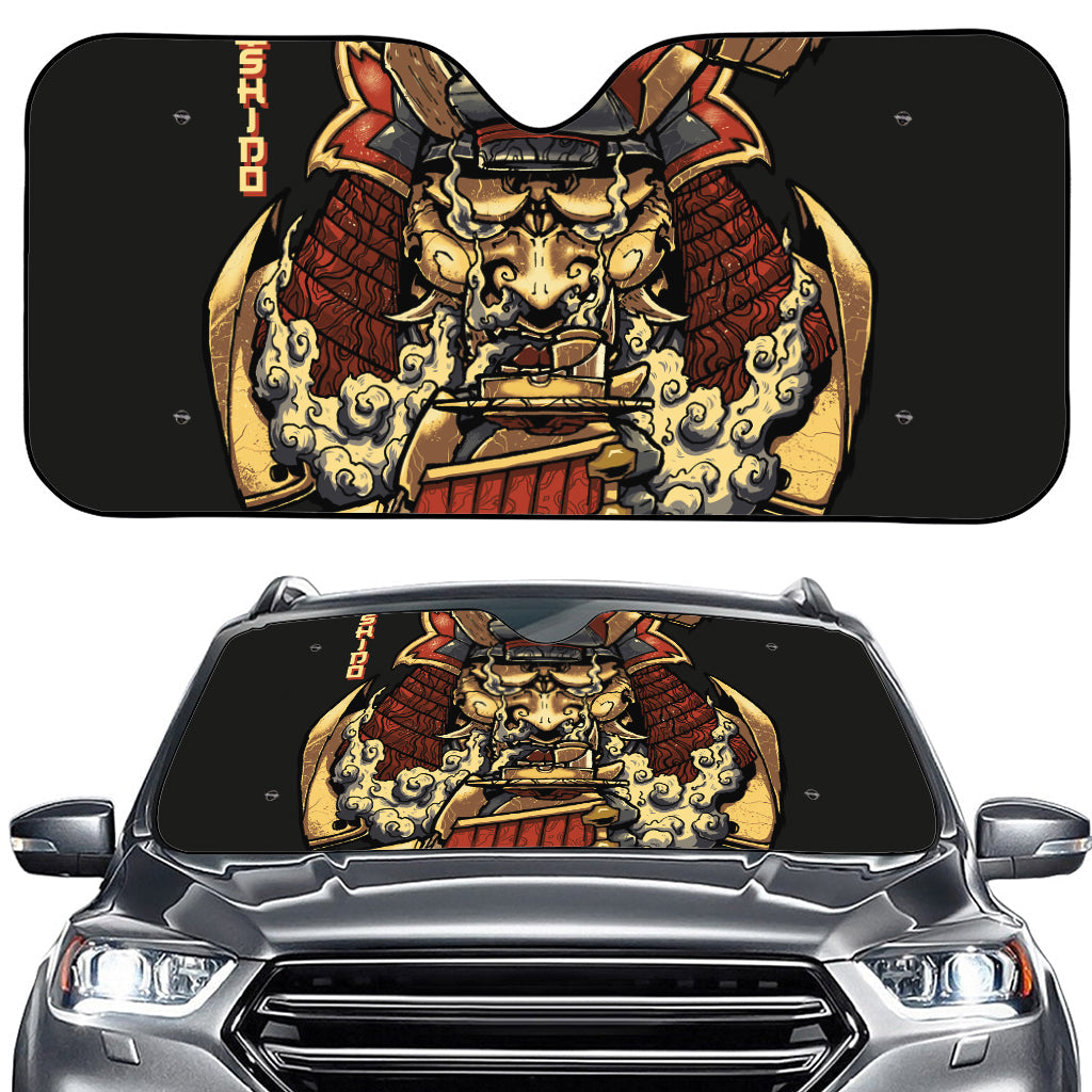 Japanese Ghost Samurai Print Car Windshield Sun Shade